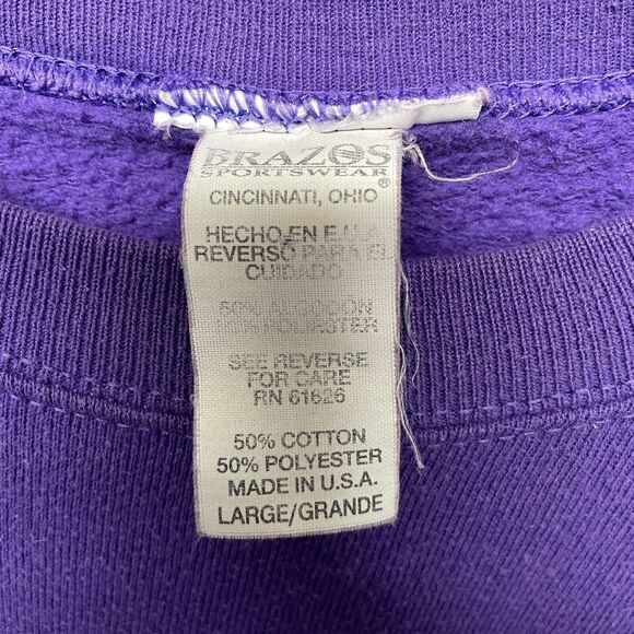 Vintage Brazos Adult Bald Eagle Crewneck Sweatshirt Size Large 80s 90s M235 -29 - Picture 7 of 13